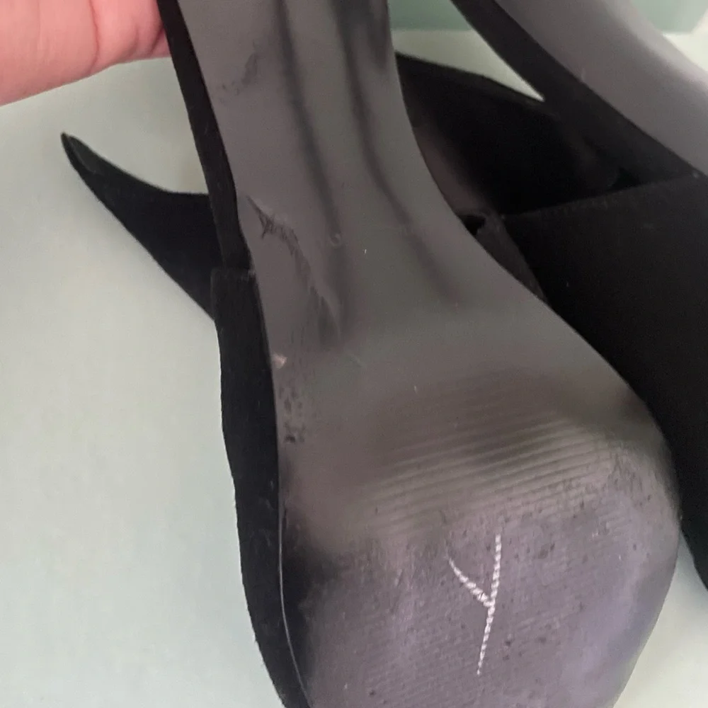 Women's Black Open-Toe Heels - Picture 8 of 12